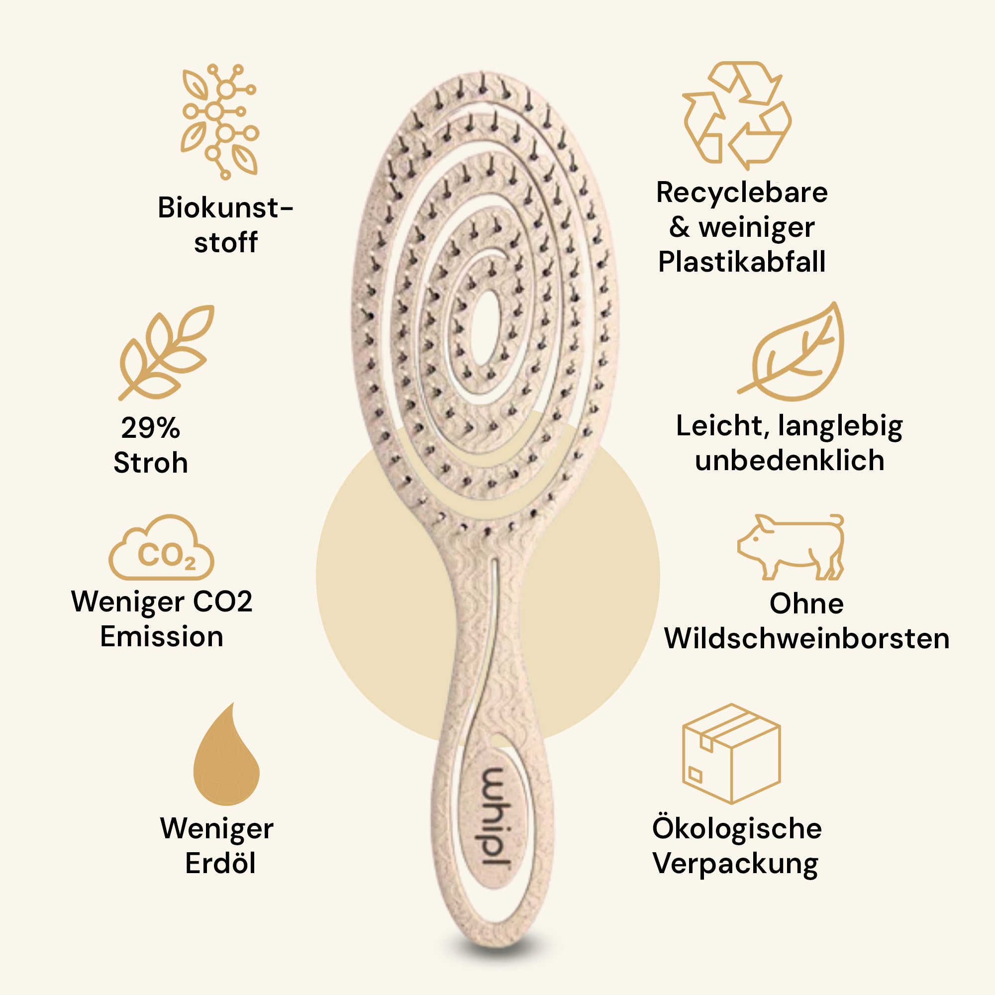 Whipl™ Snail Bio Entwirrbürste mit Spiralfeder
