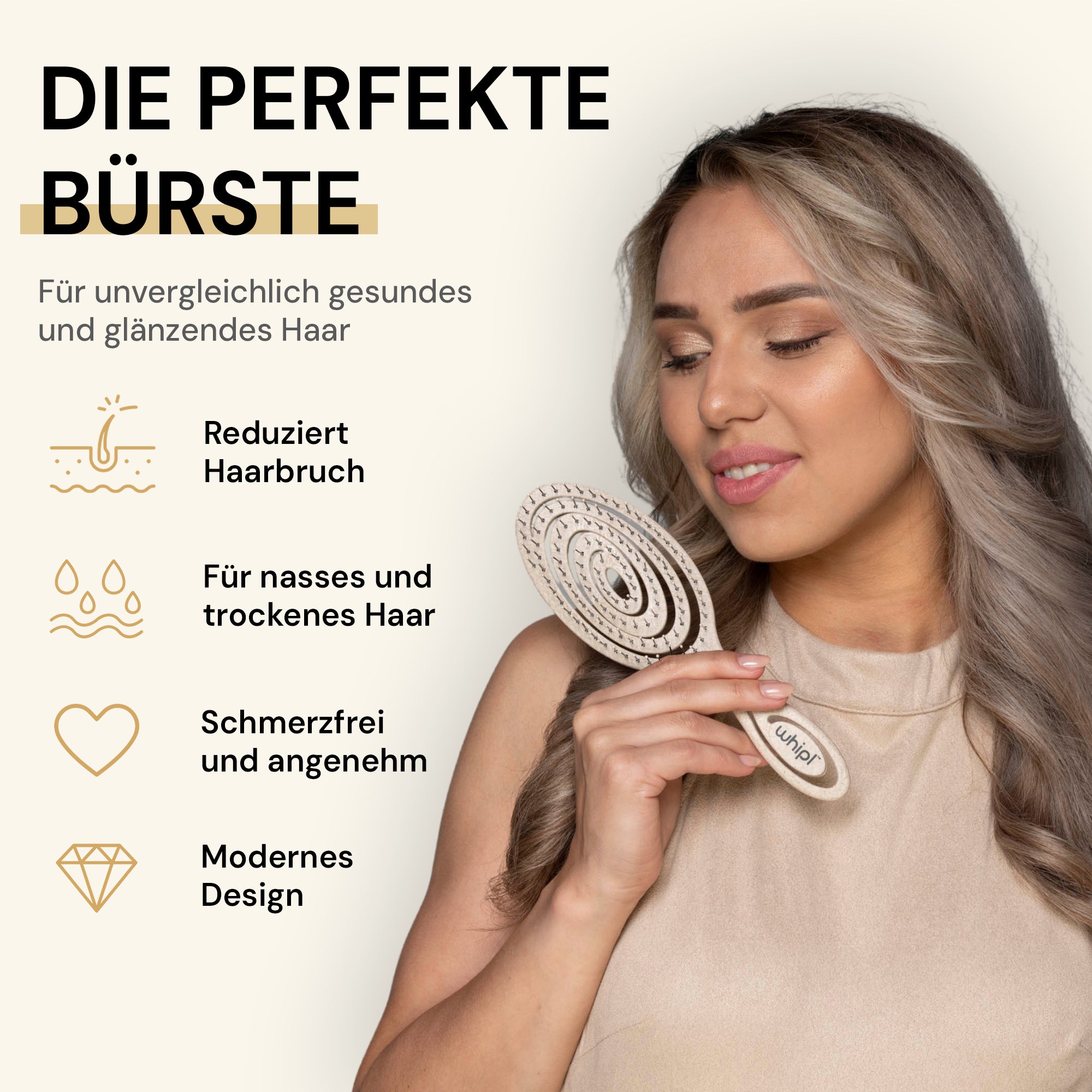 Whipl™ Snail Bio Entwirrbürste mit Spiralfeder